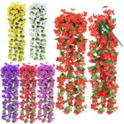 Artificial Hanging Flowers Vine Fake Colorful Plants Home Garden Decor Outdoor