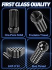 Set Of 24  Mlug Nuts Black Xl Spline Wheel Lug Nuts For 14x1 5 24 Pcs  2 01 In