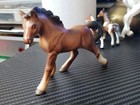 Vintage  Porcelain Brown Horse Figurine  W original Foil Decal-japan