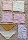 Baby Girl Muslin Burp Cloth   Bandana Bib Lot - Bundle Of 7 Feeding Essentials