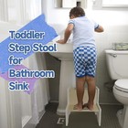 New-kids Step Stool For Toddler  Wooden White-natural Patchwork Two St