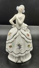 Vtg Porcelain Figural Elegant Lady In Crinoline Flower Vase Planter Germany