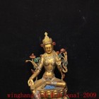 8 6 tibetan Buddhism Temple Bronze Gilt Green Tara Guanyin Buddha Statue
