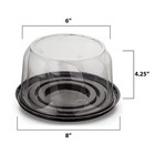 Mt Products Plastic Cake Container With Clear Dome Cover 6  Round - Pack Of 100