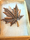 Vintage Jj Jonette Jewelry Copper Tone Maple Leaf Pin Brooch Autumn Fall Theme