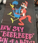 Wile E Coyote Screws Roadrunner 1971 Daley Blacklight Poster Vintage 22x34