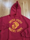 Vintage 80s United States Marine Corps Usmc Hoodie Sweatshirt Made In Usa Mens L