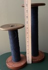 Lot Of 2 Vtg Wooden Spools Antique Industrial Textile Bobbins 5   x 9 1 4     5   x13   