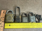 Lot Of 4 Vintage Antique Yale Padlocks Lock No Key Old Usa