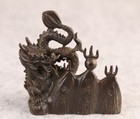 S Bronze Dragon Statue Figure Table Decor Tea Pet Gift Paperweight Brush Stand