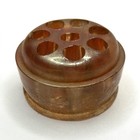 Vintage Marigold Carnival Glass Flower Frog 8-hole Dome Iridescent 1930-1950s