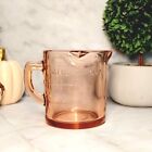 Pink Amber Depression Style Glass Measuring Cup - Vintage  Retro Kitchen Cooking