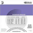 10 Sets D addario Ej26-10p  Acoustic Guitar Strings Phosphor Bronze Custom Light