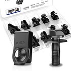 20 Pack M6-1 0 Body Bolts And Extruded U-nuts  Black Steel Car Clips Fastener   