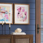  set Of 2  16  X 20  Painterly Collage Framed Under Glass Wall