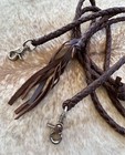 Soft And Supple Dark Oiled Braided Leather Split Reins New Horse Tack