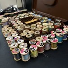 Vtg Wooden Thread Spools Mixed Lot 120 Coats   Clarks Talon Super Sheen W case