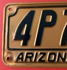 Vintage 1935 Arizona License Plate 4p7h Embossed Steel