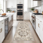 Washable Runner Rug 2x6 Beige Brown Gray Non Slip Kitchen Hallway