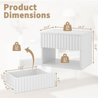 Floating Nightstand Set Of 2  Modern Wall Mounted Bedside Tables With Fluted Dra