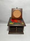 Vintage Wooden Fruit Mcm Coasters Set Of 8 Pc Pulls Out Cup Holder