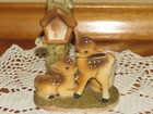 Vintage Holt Howard 1963 Deer Fawn Mother Mary Rare Candle Holder Figurine