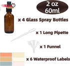 4 Pack 2 Oz Amber Small Glass Spray Bottles  Empty Spray Bottle For Hair  Plants