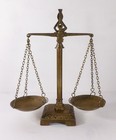 Ornamental Balance Equal Arm Scale Brass Ornate Antique Display 10 25 Inch
