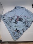 Vintage Cowboy Rodeo Bucking Horse Western Boots Made In Usa Bandana 18x18 