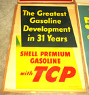 1954-1958- Shell-gas Station Motor Oil- 4-org Poster Signs-super-x-100-tcp 48 