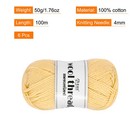 100  Wool Yarn 6 Skeins Of 300g 10 58oz per Skein 50g 109yards  light Yellow
