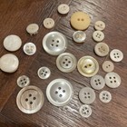 25 Vintage Ivory  White  Clear   Cream Antique Buttons