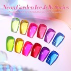Jelly Gel Nail Polish Set  6pcs Neon Colors - Green  Yellow  Hot Pink  Red  Blue