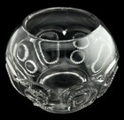 Rare Antique Eapg Glass Rose Bowl Raised Thumbprint   Star Pattern Serrated Edge