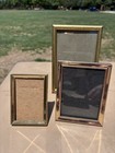 Lot Of 3 Vintage Small Gold Tone Picture Frames Mini Tabletop Mixed Brass Style