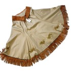 Vtg 60s 70s Western Circle Skirt Tan Red Gold Sequins Fringe Rockabilly Sz L