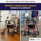 4 Wheel Walker With Adjustable Seat 7 5  Wheels 300 Pound Capacity  Red
