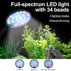 7w Led Clip-on Small Aquarium Light Adjustable Brightness For 1-5 Gal Nano Tank