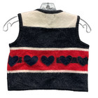 Pendleton Hand Knit 100  Wool Vest Kids 7 8 Boho Western Cottage Cute 90s Patch