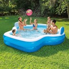 Members Mark Elegant Family Inflatable Pool 10ft 2 Seats Backrests Blue