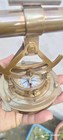 Antique Nautical Brass Alidade Telescope With Compass Base 5 Inch Maritime Decor