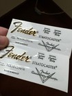 2pcs Fender Stratocaster Guitar Vinyl Uv Transfer Neck Headstock Decals Stickers