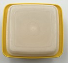 Tupperware Jam Keeper Container 861 Yellow W clear Lid Vintage Rare 4 5x5x3 5 In