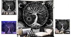 Elegant Black Gold Tree Tapestry - Spiritual Art For Bedroom   Living Room
