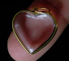 Vintage Translucent Quartz Heart Pendant Tested 18k Yellow Gold Bail J00x004