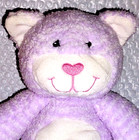 Princess Soft Toys Cat 2-tone Purple Striped Soft Plush Heart Nose Belly Button