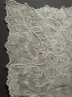Antique Lace Wedding Silk  Handkerchief Embroidery Pulled Lace Lilies    