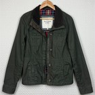 Abercrombie Fitch Jacket Kids Youth Large Green Plaid-lined Corduroy Collar Y2k