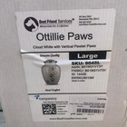 Pet Urn Ottillie Paws 9045l Large  Memorial Dog Cat  Cloud White W pewter Paws