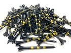 Northpointe Golf Tees  3       Plastic Golf Tees     Black Tee W  Gold Stripes 100ct